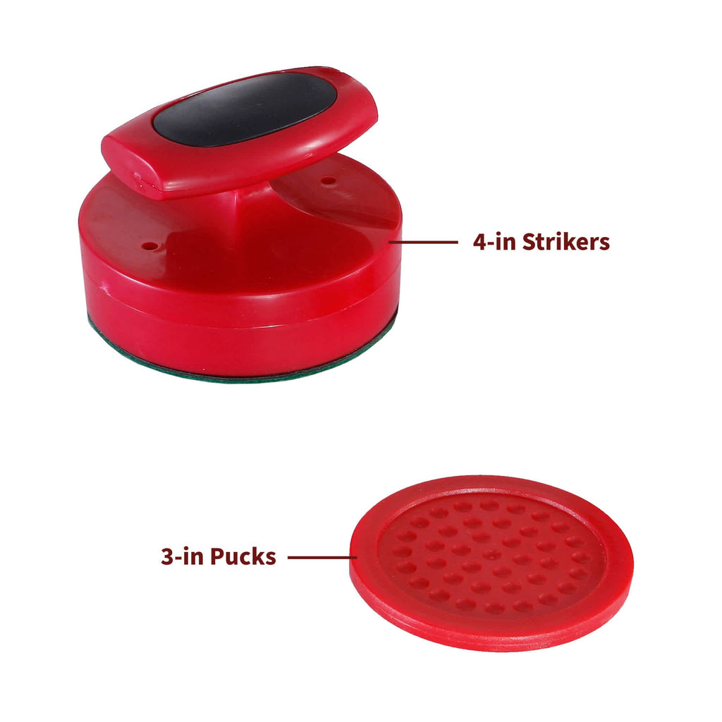 Pro-Series Air Hockey 4-in Strikers and 3-in Pucks - Red