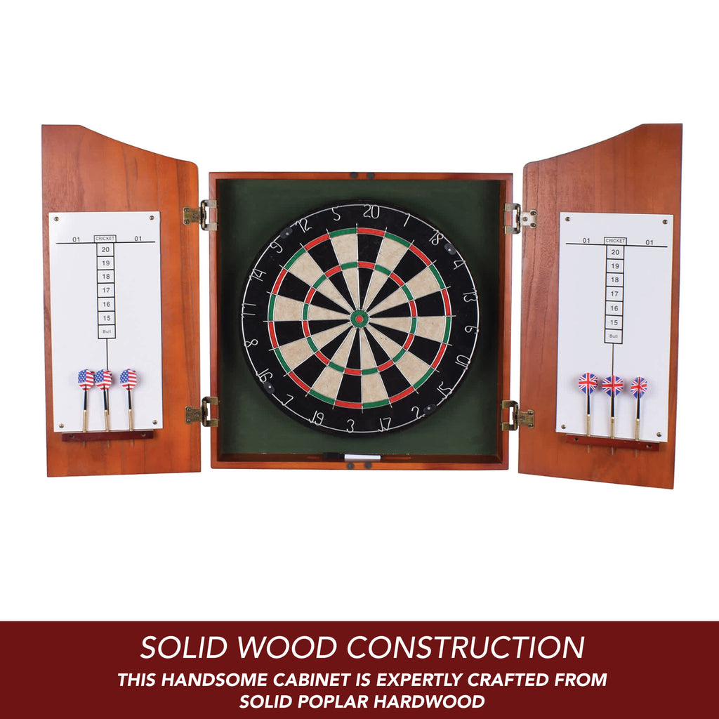 Centerpoint Bristle Dartboard and Solid Wood Cabinet