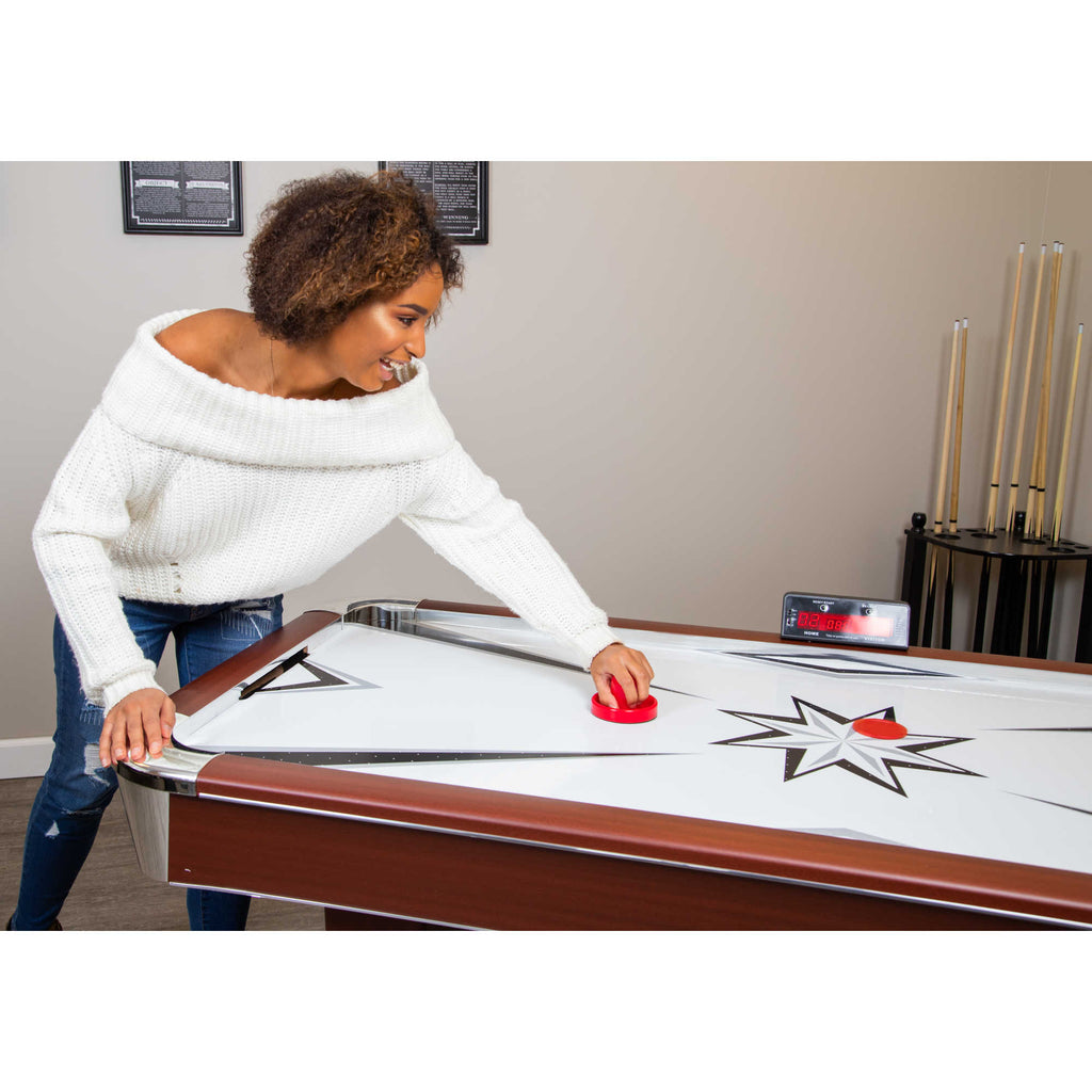 Midtown 72-in Air Hockey Table with LED Scoring - Cherry Finish