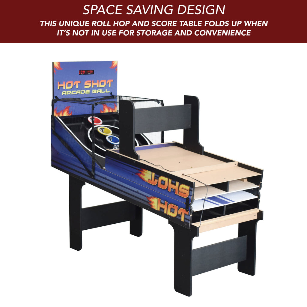 Hot Shot 8-ft Roll Hop and Score Arcade Game Table with LED Scoring