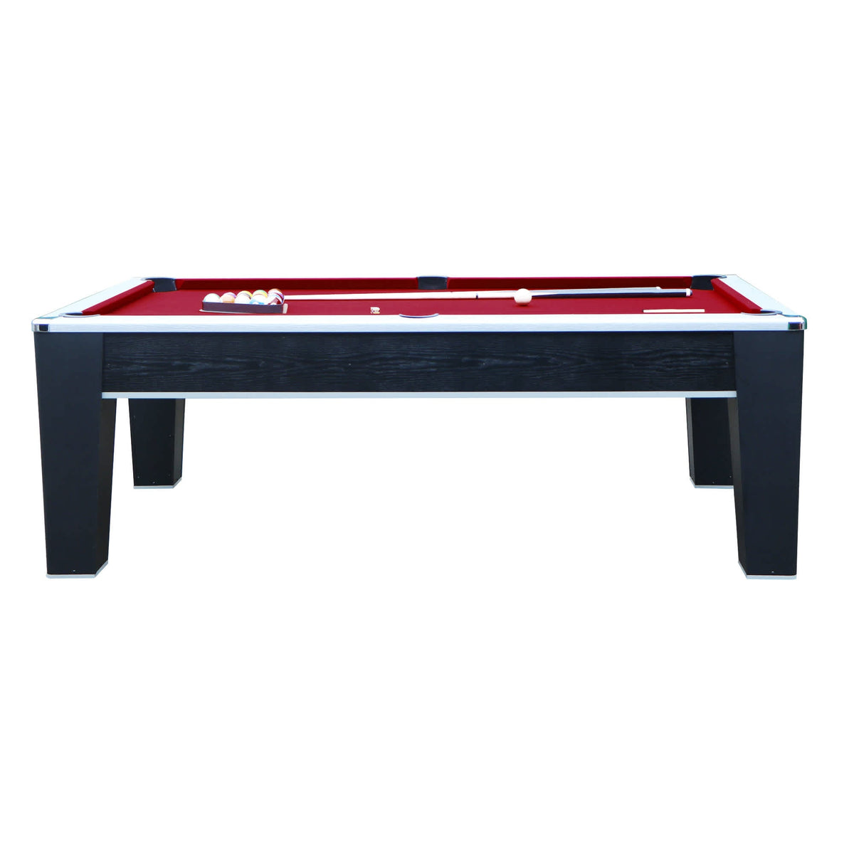 Mirage 90-in Pool Table - Black and Silver with Dark Red Felt