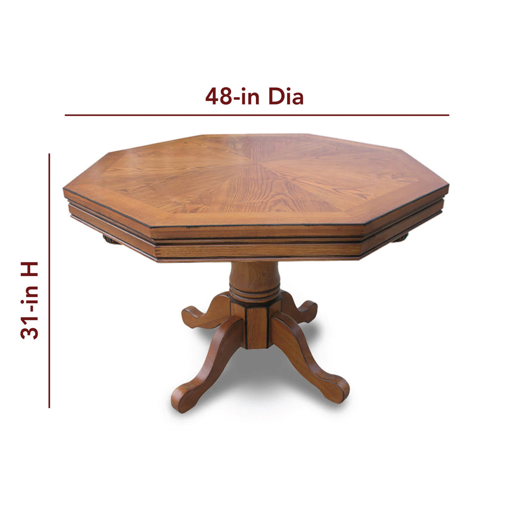 Kingston 48-in Poker Table Combo Set (Table Set Only) - Oak Finish