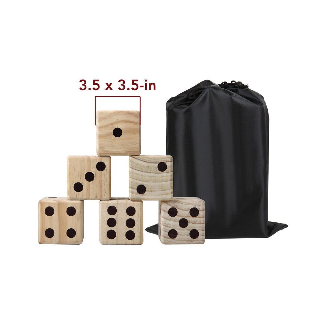 High Roller Yard Dice Set with Black Nylon Storage Bag