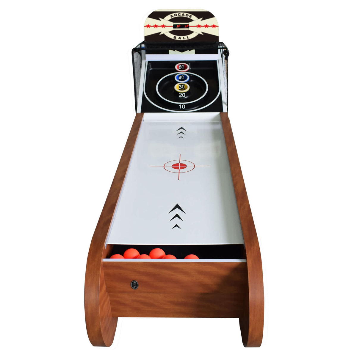 Boardwalk 8-ft Roll Hop and Score Arcade Game Table with LED Scoring