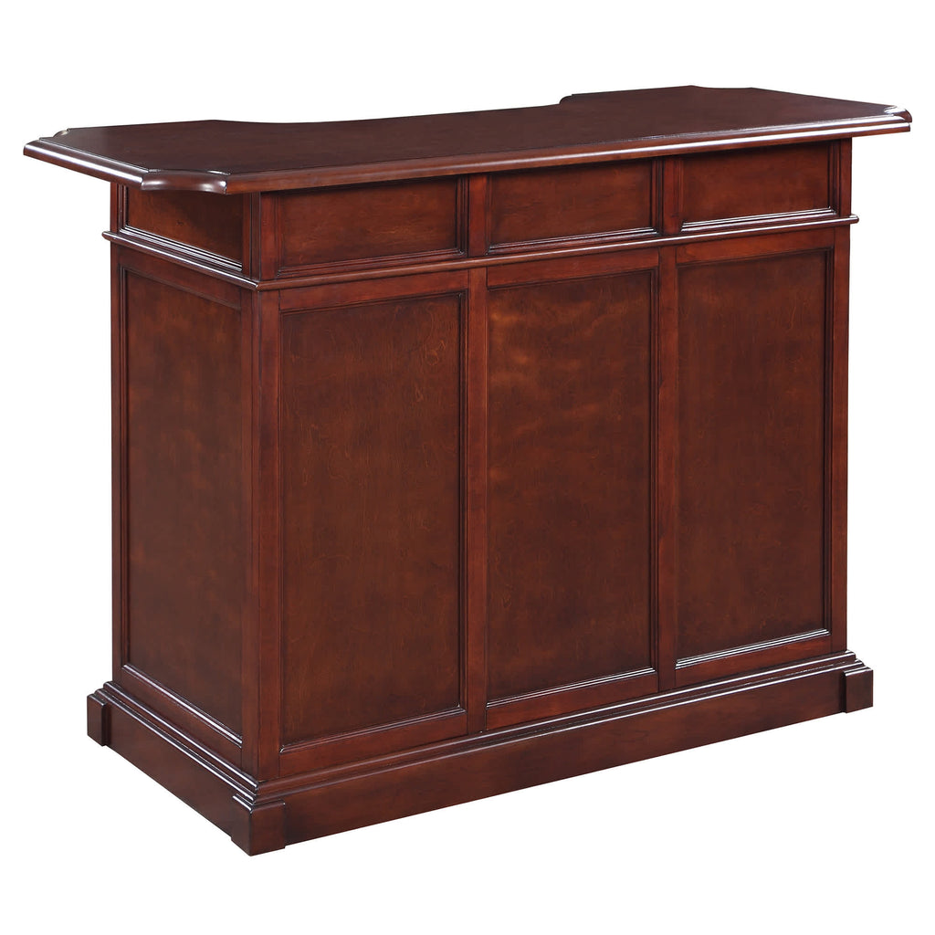 Ridgeline 60-in Hardwood Home Bar with Storage - Mahogany Finish