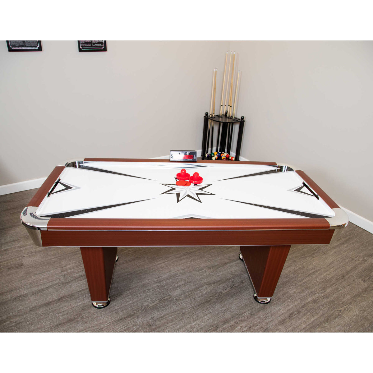 Midtown 72-in Air Hockey Table with LED Scoring - Cherry Finish