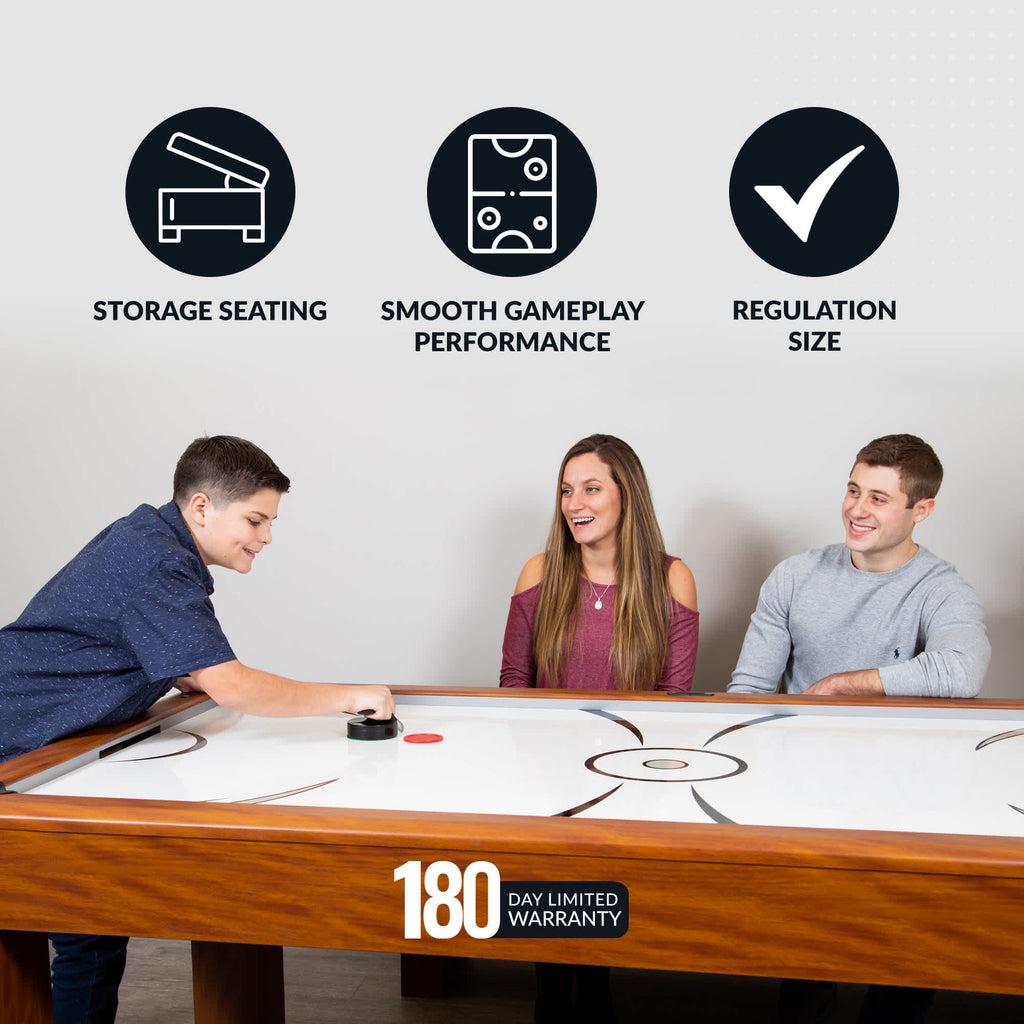 Sherwood 7-ft Air Hockey Table Combo Set with Benches