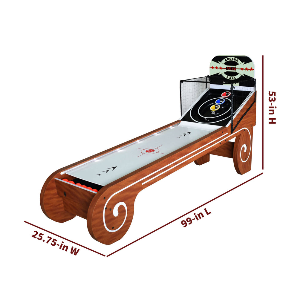 Boardwalk 8-ft Roll Hop and Score Arcade Game Table with LED Scoring