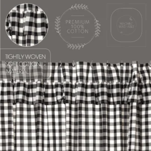 Annie Buffalo Black Check Ruffled Shower Curtain 72x72 - Image 4