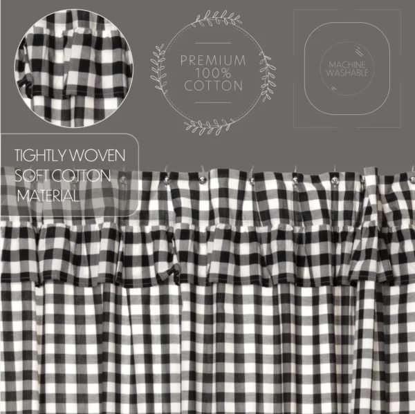 Annie Buffalo Black Check Ruffled Shower Curtain 72x72 - Image 4