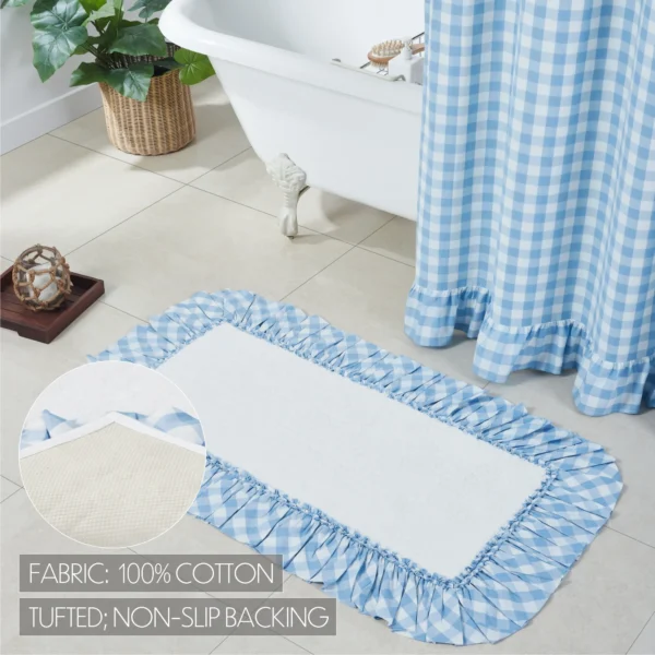 Annie Buffalo Blue Check Bathmat 27x48 - Image 2
