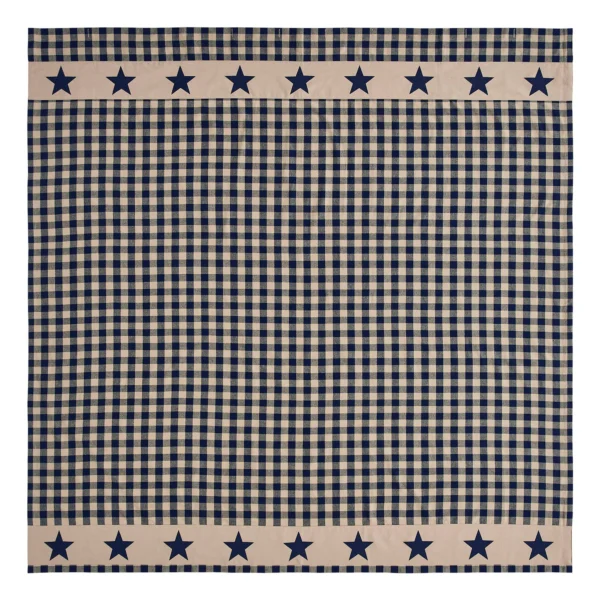 Allegiance Navy & Tan Check Shower Curtain 72x72 - Image 4
